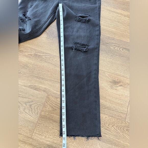 NWT Pacsun Black High Waisted Straight Leg Distressed Jeans Size 24 - Picture 13 of 13